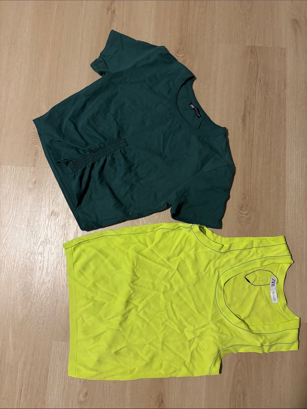 Zara Green Tank and Crop Top
